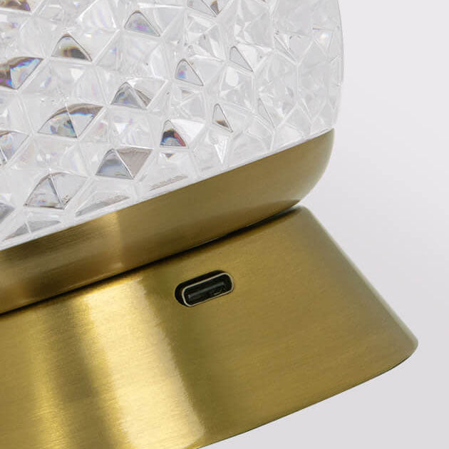 モダンライト 高級丸型ボール型 鉄製アクリル製 USB LED アンビエントテーブルランプ
