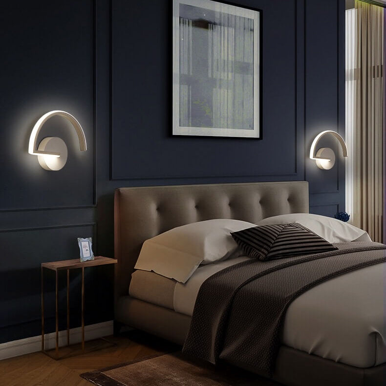 Modern Creative Half Round Iron LED Wall Sconce Lamp