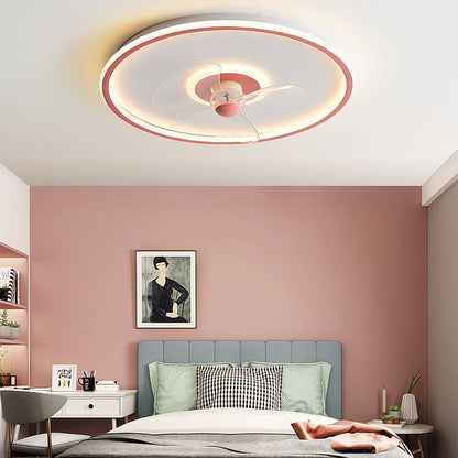 Modern Acrylic Round Minimalistic LED Flush Mount Fan Light