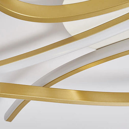 Modern Creative Bending Curves Line Design LED Flush Mount Ceiling Light