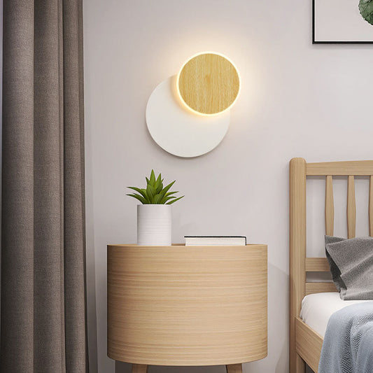مصباح حائط LED دائري مربع الشكل بتصميم بسيط على الطراز الاسكندنافي 