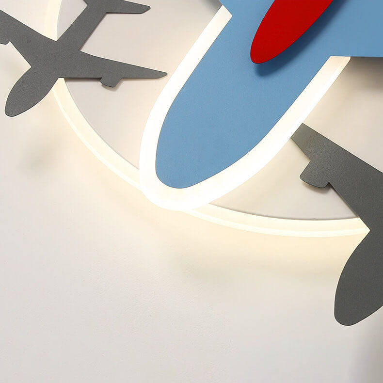 Modern Creative Aircraft Shape LED Cartoon Kids Flush Mount Ceiling Light
