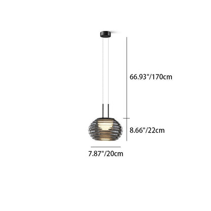 Modern Minimalist Oval Metal Acrylic Glass LED Pendant Light For Living Room