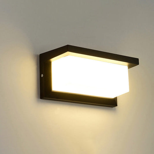 مصباح حائط LED خارجي مقاوم للماء من الألومنيوم بتصميم هندسي إبداعي حديث 
