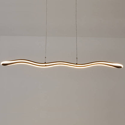 Nordic Minimalist Curve Bar Aluminum LED Chandelier