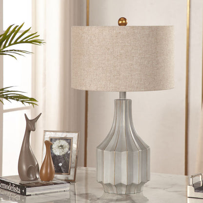 European Minimalist Solid Color Resin Fabric 1-Light Table Lamp