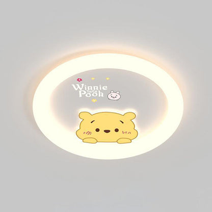 Contemporary Creative Cartoon Animal Duck Acrylic LED Flush Mount Ceiling Light For Bedroom