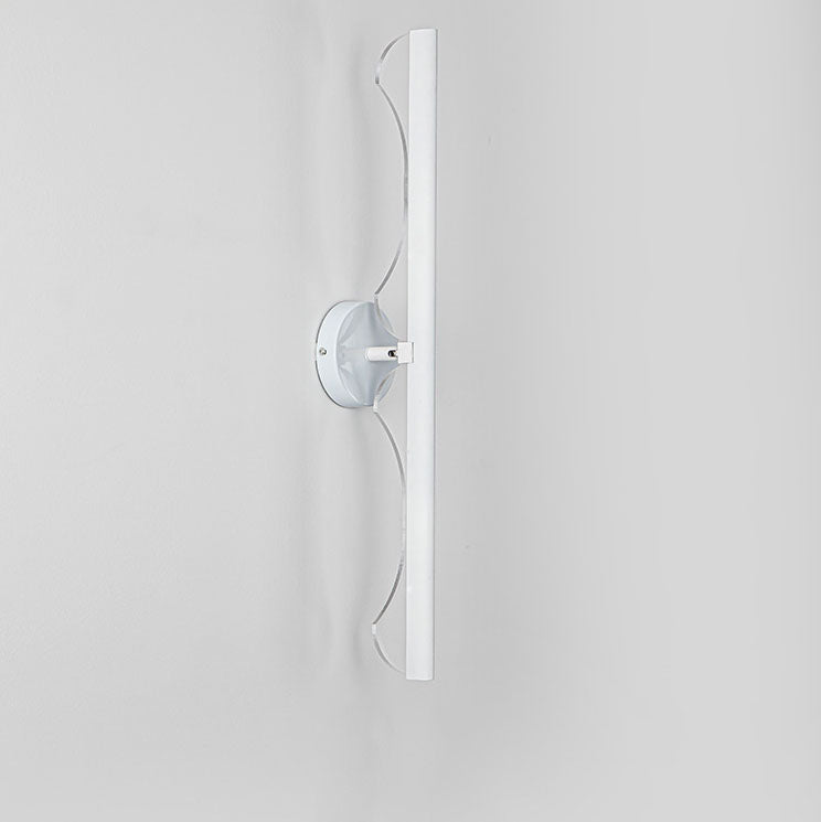 Modern Minimalist Long Wave Iron Aluminum Silicone LED Wall Sconce Lamp For Living Room