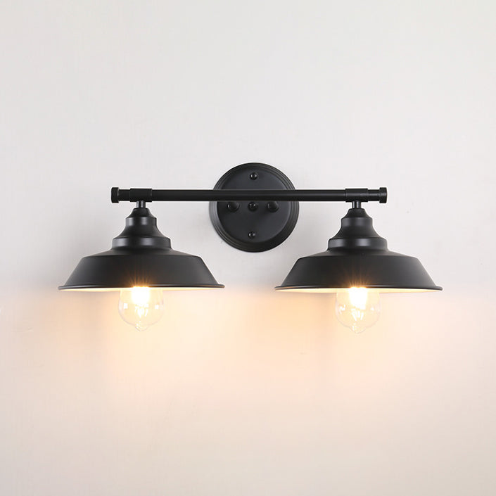 Contemporary Industrial Round Iron 2/3 Light Wall Sconce Lamp For Bathroom
