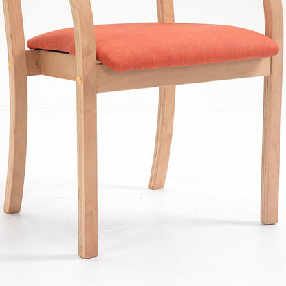 Modern Simplicity Fabric Wood Sponge Square Curved Dining Chair Backrest Armrest For Dining Room