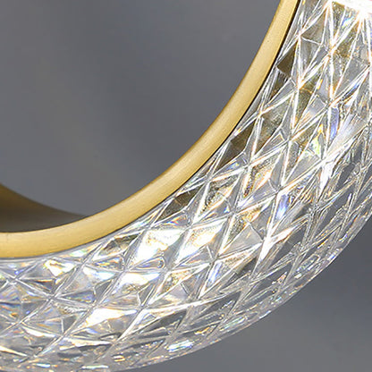 مصباح حائط LED عصري فاخر بلمسة نهائية ذهبية مزخرف بحلقة من الكريستال لغرفة النوم 