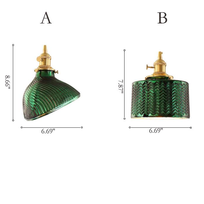 Nordic Vintage Green Brass Glass 1/2/3 Light Island Light Chandelier