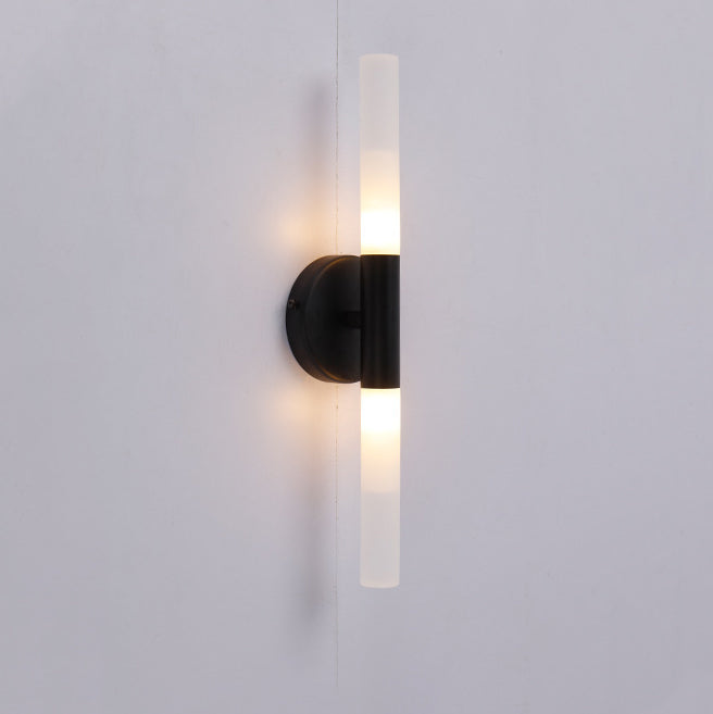 مصباح حائط LED أسطواني من الألومنيوم والحديد بتصميم عصري بسيط لغرفة المعيشة 