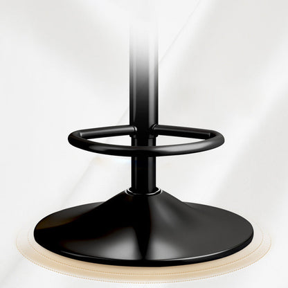 Contemporary Luxury Round Faux Leather Upholstered Swivel Bar Stool Height Adjustable Footrest For Dining Room