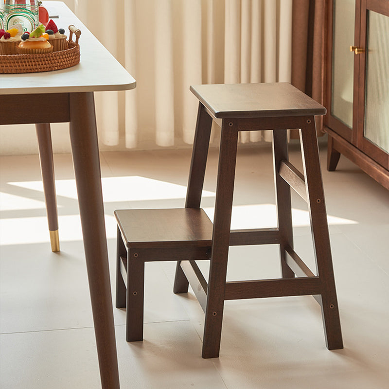 Moderner minimalistischer rechteckiger Barhocker aus Holz mit Fußstütze, ohne Rückenlehne und Armlehnen für das Esszimmer 