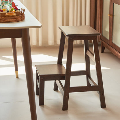 Moderner minimalistischer rechteckiger Barhocker aus Holz mit Fußstütze, ohne Rückenlehne und Armlehnen für das Esszimmer 