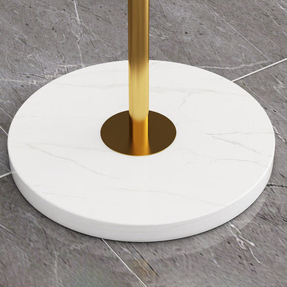 Contemporary Scandinavian Orb Pillar Metal Marble Glass 3-Light Standing Floor Lamp For Living Room