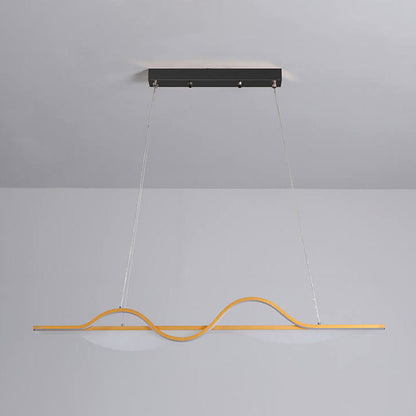 Nordic Minimalist Curved Line Long Island Light LED Chandelier