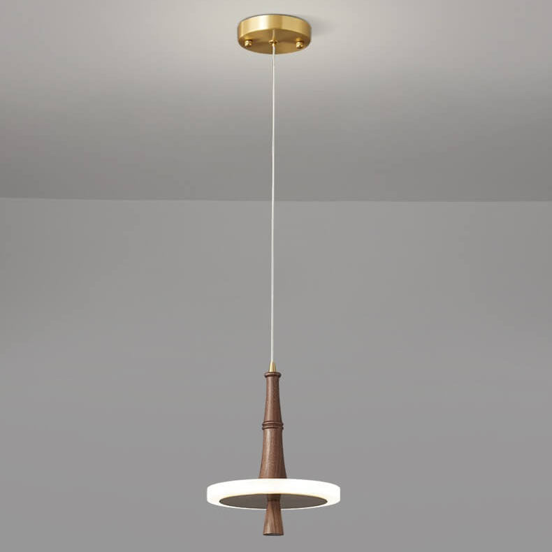 Modern Creative Personality Solid Wood LED Pendant Light