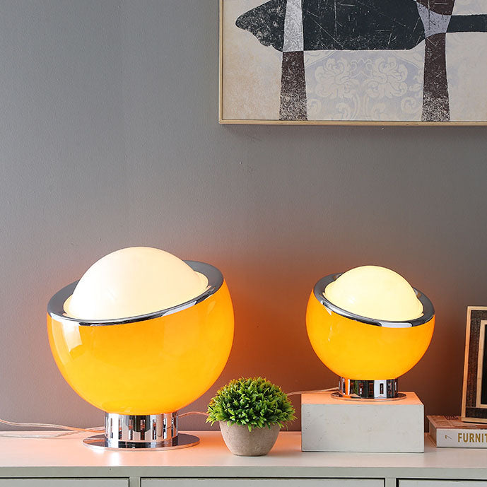 Modern Colorful Round Head Iron Glass 1-Light Table Lamp