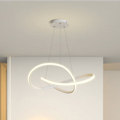 Modern Minimalist Aluminum Twist Ring LED Island Light Pendant Light For Dining Room