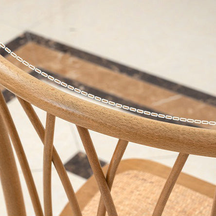 Traditional Vintage Round Rectangular Crossover Wood Dining Chair Backrest For Dining Room