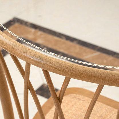 Traditional Vintage Round Rectangular Crossover Wood Dining Chair Backrest For Dining Room