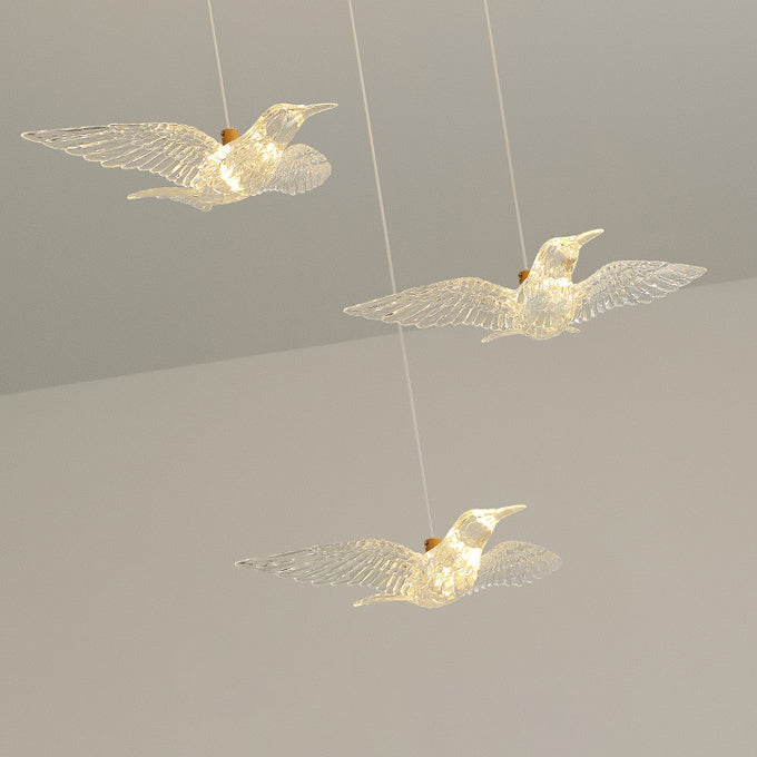 Modern Luxury Bird Iron Acrylic LED Pendant Light For Bedroom