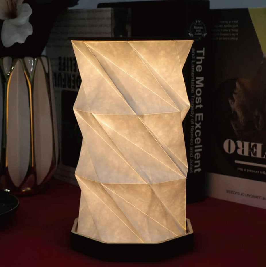 Creative Rotating Foldable Wooden Touch LED Decoration Night Light Table Lamp