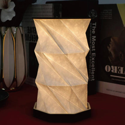 Creative Rotating Foldable Wooden Touch LED Decoration Night Light Table Lamp