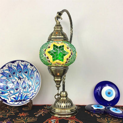 Vintage Stained Glass Turkish Style LED Table Lamp