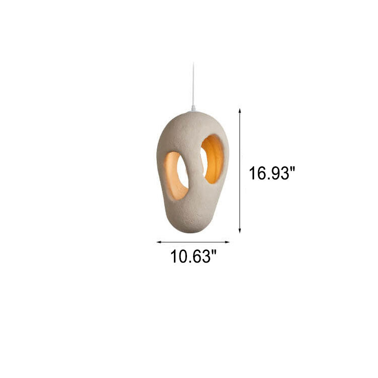 Japanese Wabi-sabi Resin Geometric Circle 1-Light Pendant Light