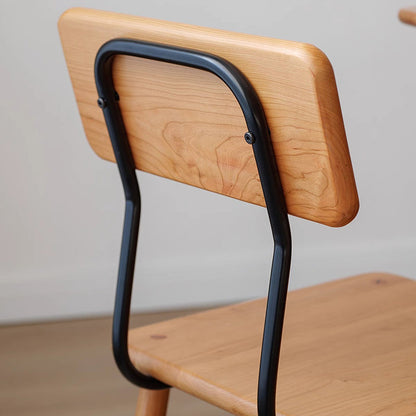 Traditional Vintage Square Cherry Wood Dining Chair Backrest For Dining Room