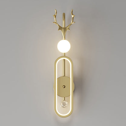 مصباح حائط LED دائري فاخر من Nordic Light بتصميم قرون الغزال 
