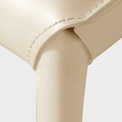 Modern Minimalist Saddle Saddle Leather Carbon Steel Sponge Square Elliptical Dining Chair Backrest For Dining Room