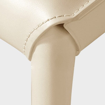 Modern Minimalist Saddle Saddle Leather Carbon Steel Sponge Square Elliptical Dining Chair Backrest For Dining Room