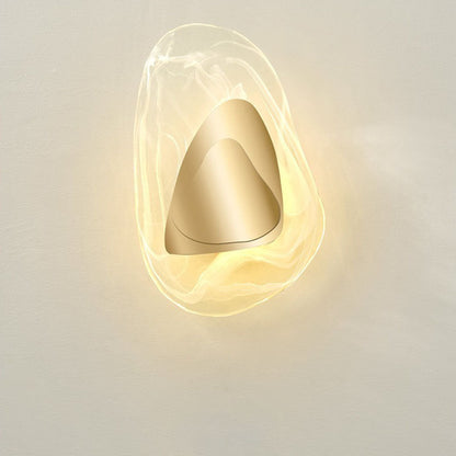 Contemporary Creative Irregular Oval Iron Crystal LED Wall Sconce Lamp For Bedroom