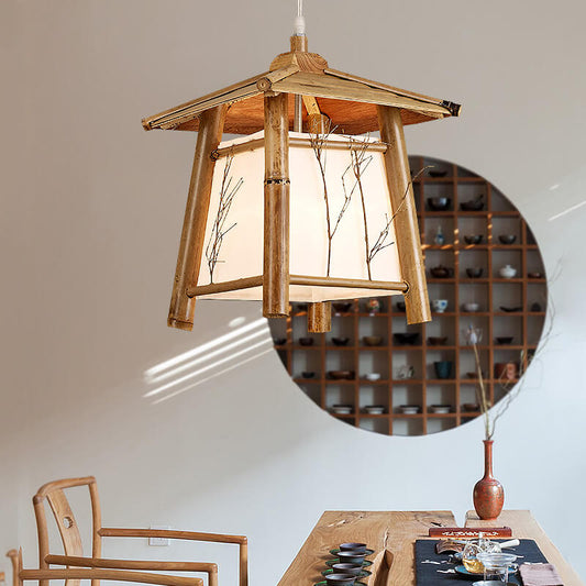 Japanese Rustic Vintage Bamboo Weaving 1-Light Pendant Light