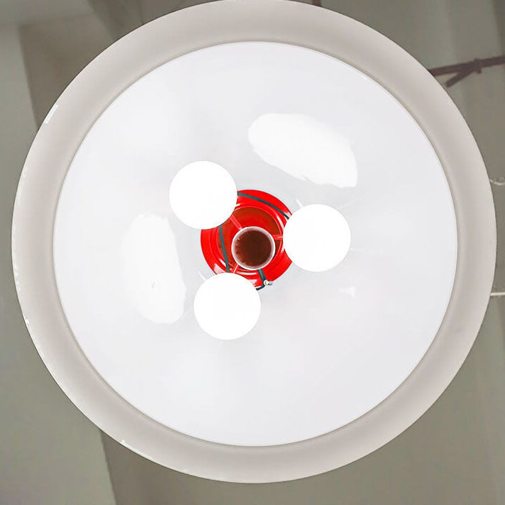Modern Simplicity Floral Glass Shade Globe Ball Decor 3-Light Pendant Light For Living Room