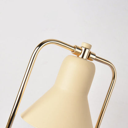 Modern Milk Yellow Cone Shade Marble 2-Light Melting Wax Table Lamp