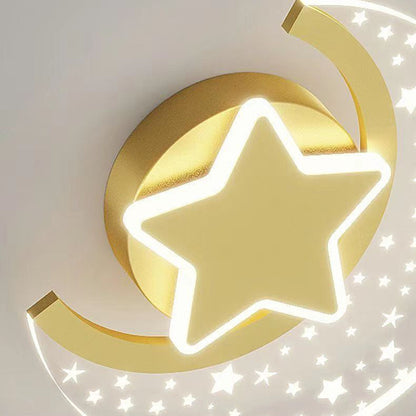 مصباح حائط LED بتصميم نجمة القمر مصنوع من الحديد والألومنيوم والأكريليك بتصميم بسيط وعصري لوضعه بجانب السرير 