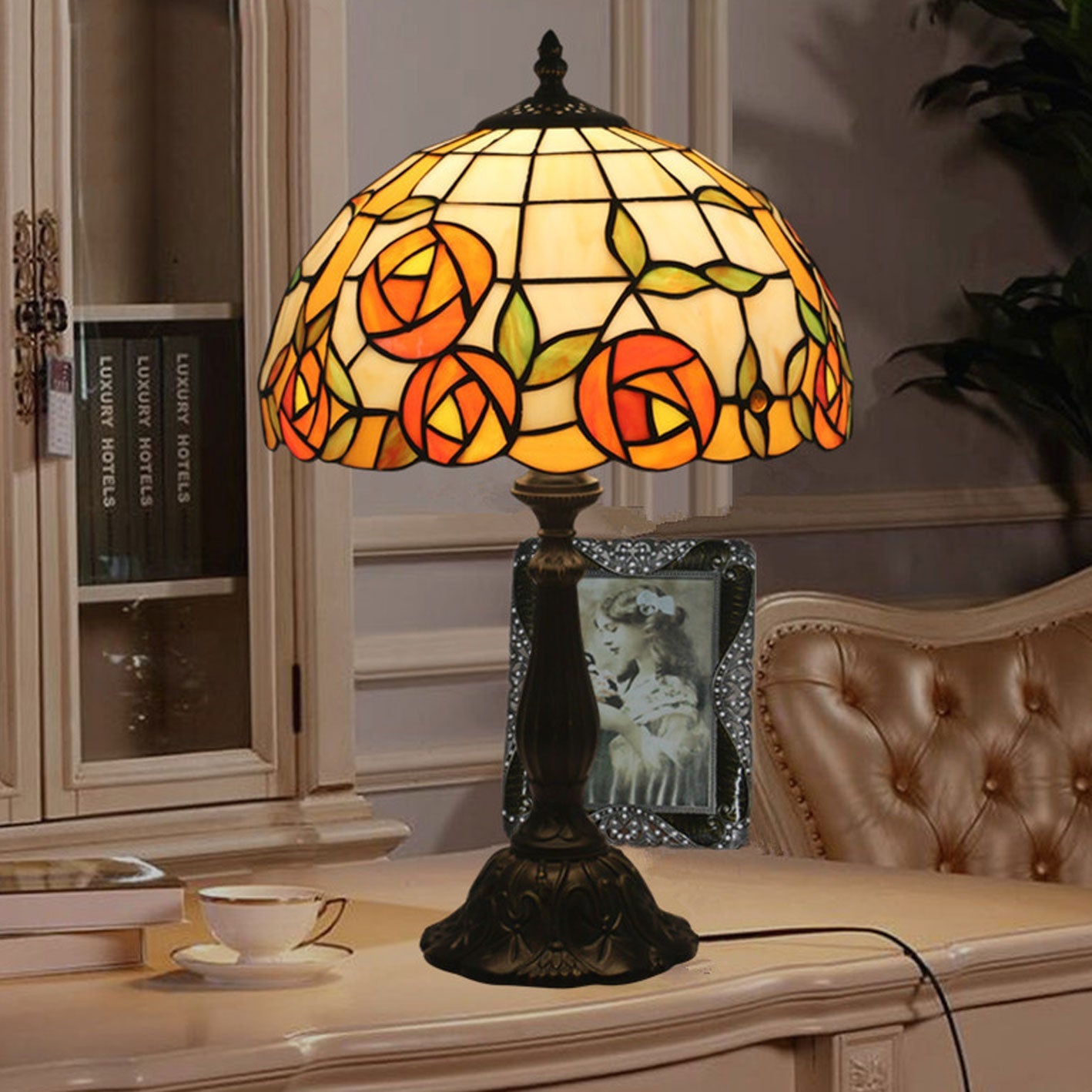 Tiffany Zinc Alloy Color 1-Light Table Lamp