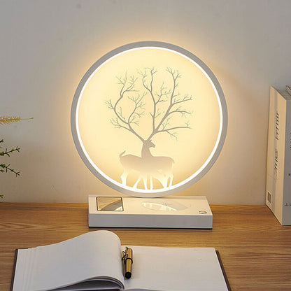 Creative Iron Aluminum LED Wireless Charging Bluetooth Speaker Table Lamp