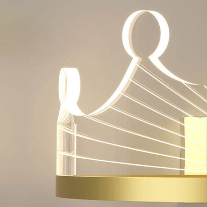 مصباح حائط LED من Nordic Light بتصميم تاج ذهبي فاخر مصنوع من الحديد والأكريليك 