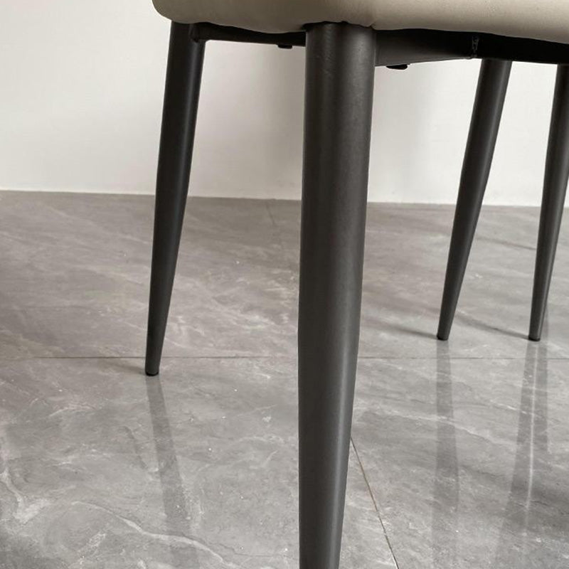 Contemporary Luxury Square Microfiber PU Leather Carbon Steel Dining Chair Backrest For Dining Room