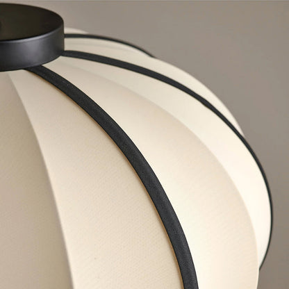 Traditional Chinese Fabric Lantern Iron Frame 1-Light Pendant Light For Living Room
