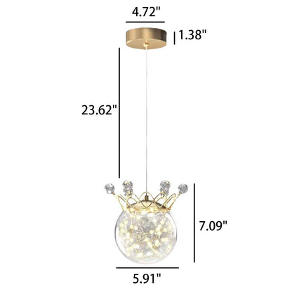 مصباح LED معلق على شكل تاج نجمي عصري من الزجاج 