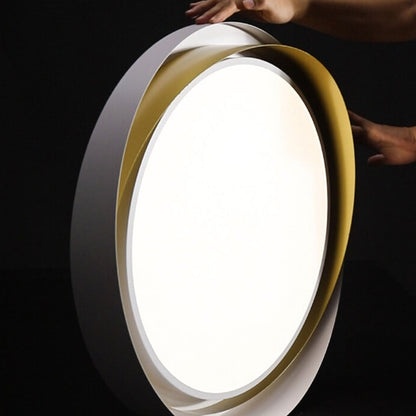Modern Minimalist Round Wrought Iron LED Flush Mount Ceiling Light