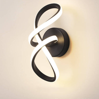 مصباح حائط LED من الألومنيوم بتصميم خط ملتوي بسيط على الطراز الاسكندنافي 