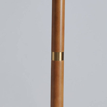 Japanese Vintage Flower Solid Wood Iron Fabric 1-Light Standing Floor Lamp
